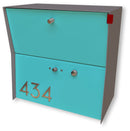 RetroBox Locking Small Package Wall Mounted Mailbox in TEXTURED GRAY METALLIC