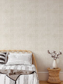 Beige Ikat Texture Peel and Stick Wallpaper Mural