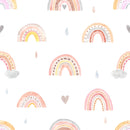 Whimsical Watercolor Rainbow Wallpaper - Hand Painted Pastel Nursery Wallpaper