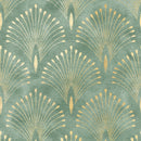 Art Deco Green and Gold Wallpaper