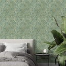 Art Deco Green and Gold Wallpaper