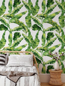 Green Tropical Leaf Wallpaper