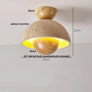 DecorBites™ Ellipse Stone LED Ceiling Light Natural Travertine Lamp Plafon