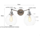 DecorBites™ 2 Head LED Wall Lamps Iron Glass Bedroom Stair Light Fixtures
