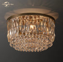 DecorBites™ Crystal Flushmount Ceiling Light: Modern Round Bedroom Dining Room Indoor Lamp