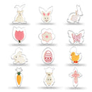 DecorBites™ Easter Cookie Cutter Set for Kids Baking Party, Stainless Steel Mold - 12pcs