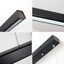 DecorBites™ LED Linear Pendant Light - White Black Wood Finish - Long Hanging Office Fixture