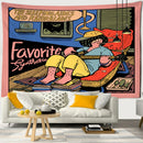 DecorBites™ Cute Girl Cartoon Tapestry Wall Hanging for Kawaii Aesthetics Room Decor