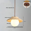 DecorBites™ LED Gourd Pendant Light Fixture with Yellow Travertine and White Glass