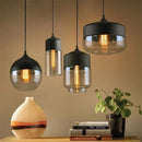 DecorBites™ Glass Wood Chandelier LED Pendant Light Fixture for Living Dining Bedroom