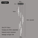 Acrylic Stair Pendant Lights for Modern Villa Decor - DecorBites™ Duplex Loft LED Chandelier