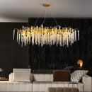 DecorBites™ Crystal Tassel Ceiling Chandelier for Luxe Living Room, Hall, and Restaurant Decor