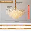 DecorBites™ Cream Wind Feather Pearl Crystal Chandelier for Luxury Living Room and Bedroom