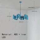 DecorBites™ Art Deco Metal Chandelier in Orange Blue Gray Black for Home and Business