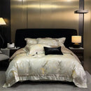 DecorBites™ Brocade Satin Jacquard Luxury Cotton Bedding Set - Duvet Cover, Sheet, Pillowcases