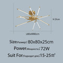 DecorBites™ Linen Ceiling Chandelier: Black Gold Pendant Lamp for Home, Office, or Restaurant