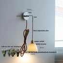 DecorBites™ Ash Wood LED Wall Light with Pull Chain Switch – Japanese Style Bedside Lamp