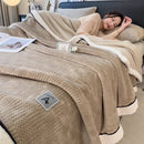DecorBites™ Cozy Striped Knitted Velvet Blanket