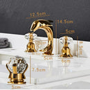 DecorBites™ Gold Basin Faucet: Brass Nickel Dolphin Bathroom Sink Faucet, 3 Hole Widespread