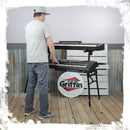 GRIFFIN 2-Tier DJ Coffin Workstation Stand - Double Table Top Keyboard & Laptop Holder - Duel Level Digital Piano Rack Mount Platform for Studio Mixer