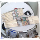 GRIFFIN Attack Zzzap Drum Sticks - 24 Pairs of Select Elite Maple Wood Size 5A - Drummers Percussion Classic Pure Grit Uncoated, Raw Wood Drumming Sticks - Premium Balanced, Level and Straight