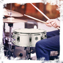 Metal Snare Drum by GRIFFIN | 14" x 5.5" inch Steel Chrome Shell | 8 Tuning Lugs & Snare Throw Off Strainer Set | Musical Instrument Kit & Drummers Key | Marching Percussion Hardware & Drum White Head