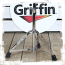 GRIFFIN Concert Stand-Up Snare Drum Stands (2-Pack) - Tall Adjustable Chrome Stand for Practice Pads & Drums - Extended-Height Hardware Mount Holder with Basket Clamp