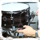 Popcorn Snare Drum by GRIFFIN - Firecracker Acoustic 10" x 6" Poplar Shell with Zebra Wood PVC - Soprano Mini Concert Marching Percussion Instrument