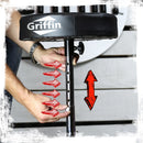 Drum Throne Stand by GRIFFIN | Padded Drummer’s Seat | Comfortable Drum Set Percussion Chair for Adults | Professional Musicians Guitar Stool Double Braced Hardware for Practice with Adjustable Height