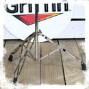 Straight Cymbal Stand Set (4-Pack ) by GRIFFIN - Double-Braced Legs, Slip-Proof Gear Holder & Lightweight for Mobile Drummers - Chrome Percussion Kit for Mounting Crash & Splash Cymbals