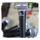 Cardioid Dynamic Microphones & Clips (6 Pack) by FAT TOAD - Professional Vocal Handheld, Unidirectional Mic - Singing Microphone Designed for DJ Stage