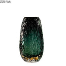 DecorBites™ Deep Green Glass Vase: Elegant Hydroponics Floral Table Decoration