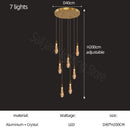 DecorBites™ Gold Crystal Chandelier for Modern Living, Dining & Stair Lighting