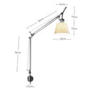 DecorBites™ Adjustable Aluminum Wall Lamp with Long Swing Arm for Bedside & Study