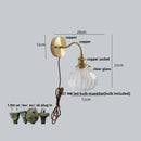 DecorBites™ Green Class Ball LED Wall Light Fixture, Copper Socket, Pull Chain Switch
