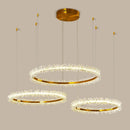 DecorBites™ Gold Crystal Ring Chandelier for Living Room and Restaurant Décor