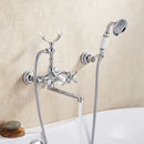 DecorBites™ Gold Brass Wall Mounted Bathtub Faucet with Hand Held Shower Kit