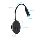 DecorBites™ Corded Gooseneck Wall Sconce with USB Port Switch and Cree LED Backlight