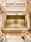 Kitchen Hammered Brass Bar Sink