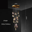DecorBites™ Diamond Crystal Chandelier: Luxury Gold LED Lighting for Staircase & Living Room