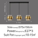 DecorBites™ Golden Pendant Lights for Aisle, Restaurant, Bedroom - Nordic Postmodern Minimalist Style
