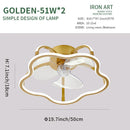 DecorBites™ LED Ceiling Fan with Remote Control, Modern Silent Lighting Fixture for Bedroom and Dining Room
