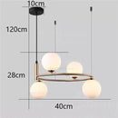 DecorBites™ Glass Ball Pendant Light Chandelier, Height Adjustable Metal G9 Bulb Lamp