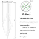 DecorBites™ Crystal Teardrop Chandelier Staircase LED Pendant Light, Gold Living Room Decor