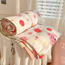 Decorbites cartoon summer cream teddy bear blanket bedroom cotton bedding