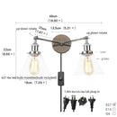 DecorBites™ 2 Head LED Wall Lamps Iron Glass Bedroom Stair Light Fixtures