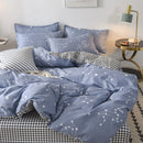 DecorBites™ Cozy Flower Print Bedding Set: Brushed Cotton, Skin-Friendly, Soft, Thick, 4Pcs