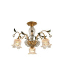 DecorBites™ Glass Flower Chandelier: Elegant Retro High-End Lobby Main Light for Home, Restaurant