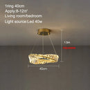 Modern gold crystal ring ceiling lamp for living room