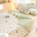 DecorBites™ Cartoon Print Foldable Bed Cover Set | Cotton Quilted Cushion Mat